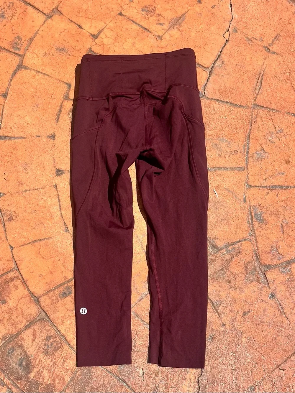 Lululemon Fast And Free Crop Burgundy Leggings 19” Size 0
